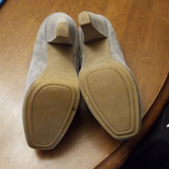 Gray suede leather ankle boots - Picture 7 of 8